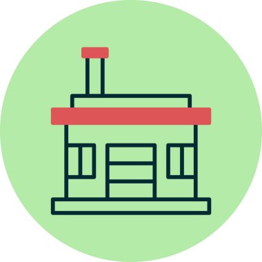 ev binası düz simge, vektör illüstrasyonu 