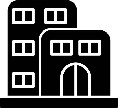 Şehir binası simgesi, vektör illüstrasyonu basit tasarım