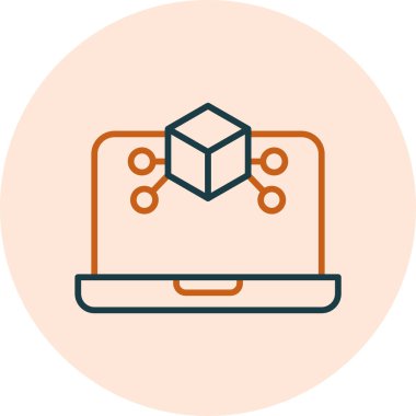 Simülasyon. Web simgesi basit illüstrasyon 