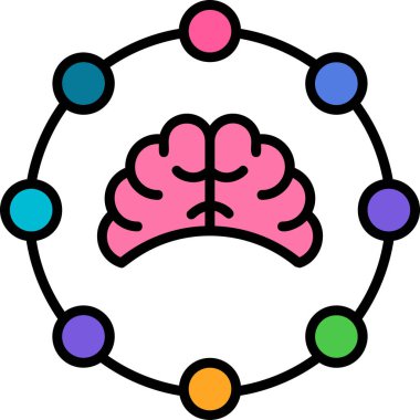 Beyin. Web simgesi basit bir illüstrasyon. Uyum sembolü 