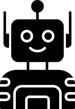 Komik robot karakter, basit vektör tasarımı