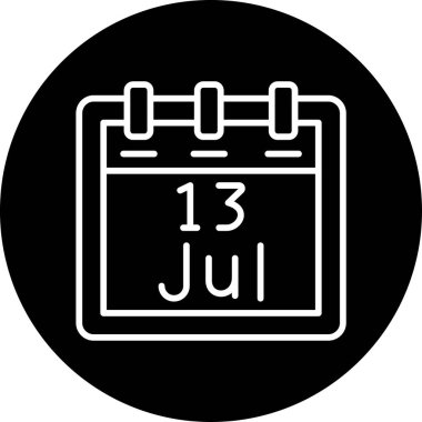 Temmuz takvim ikonu. vektör illüstrasyonu