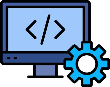 Web geliştirme simgesi, vektör illüstrasyonu basit tasarım
