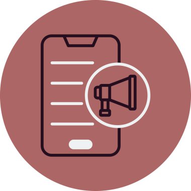 Pazarlama ve reklamların temel doğrusal illüstrasyonu