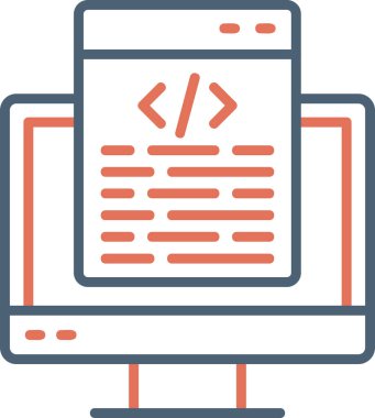 bilgisayar kodlama simgesi, vektör illüstrasyonu