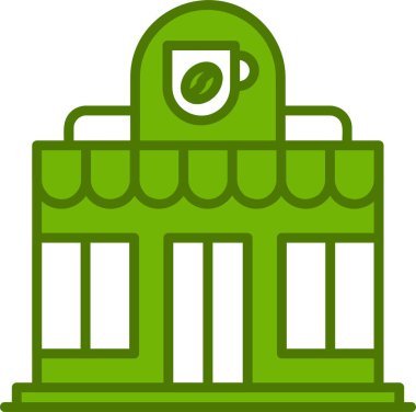 Kahve Dükkanı web simgesi, vektör illüstrasyonu
