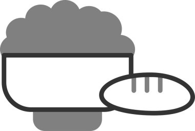 Karbonhidrat ikonlu yemekler, vektör çizimi basit tasarım