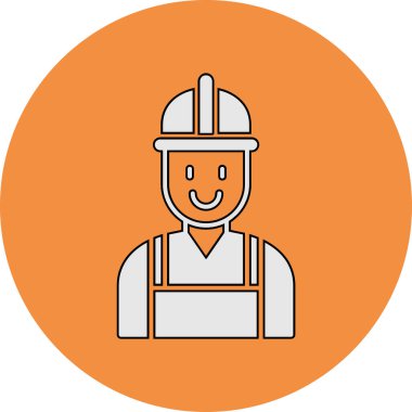 İşçi. Web simgesi basit illüstrasyon 