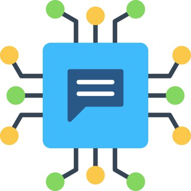 Doğal Dil İşlemi. Web simgesi basit illüstrasyon