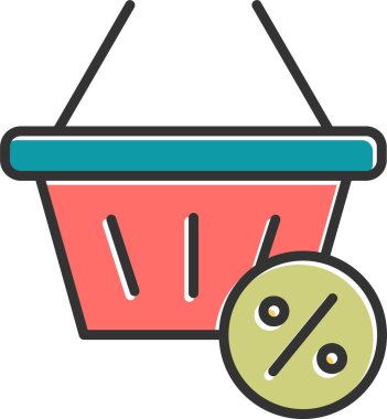 Alışveriş sepeti ikonu vektör illüstrasyonu