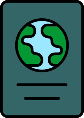 Uluslararası pasaport simgesi, vektör illüstrasyonu