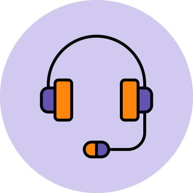 Müşteri hizmetleri, kulaklık ikonu. vektör illüstrasyonu 