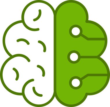 Yapay Zeka web simgesi, vektör illüstrasyonu