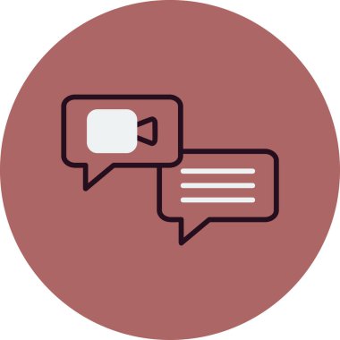 Ana hatlı biçim vektör illüstrasyon tasarımında konferans simgesi