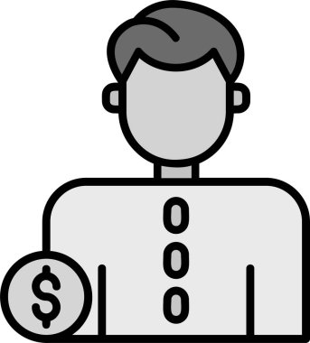 Ekonomist avatar iş adamı simgesi, vektör illüstrasyonu 