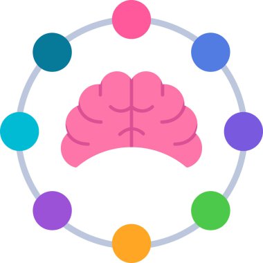 Beyin. Web simgesi basit bir illüstrasyon. Uyum sembolü 