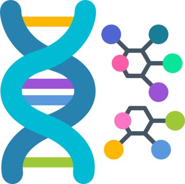 DNA simgesi. Web için DNA vektör simgelerinin basit çizimi 