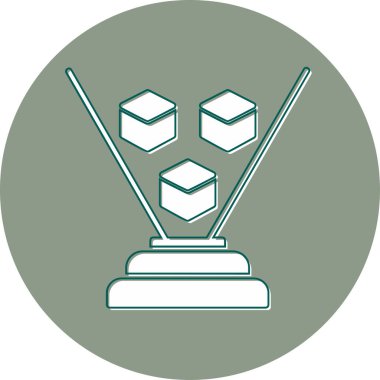Hologram. Web simgesi basit illüstrasyon