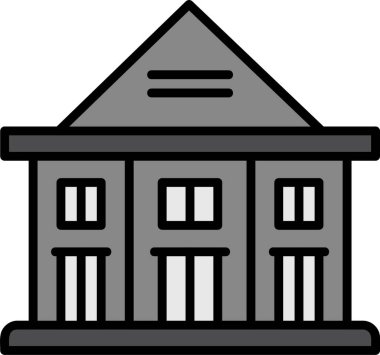 Bina. Web simgesi basit illüstrasyon 