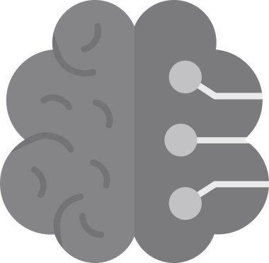 Yapay Zeka web simgesi, vektör illüstrasyonu