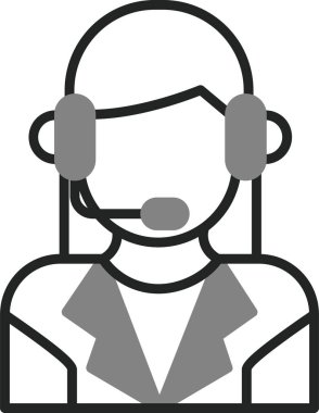 Müşteri hizmet vektör satırı simgesi