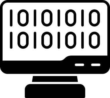 İkili Kod, Web simgesi basit illüstrasyon