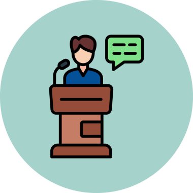 Konuşmacı, konferans sunum simgesi