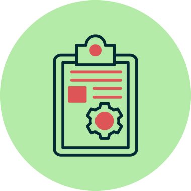 Deneme listesi düz simge, iş, vektör,