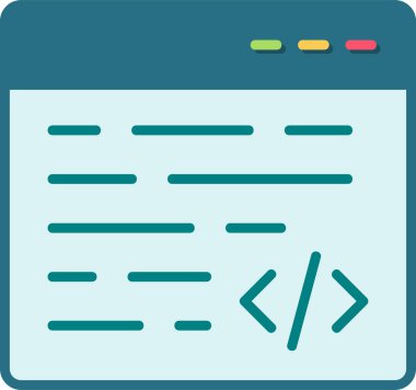 bilgisayar kodlama simgesi, vektör illüstrasyonu