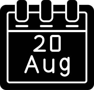 Ağustos takvim simgesi. vektör illüstrasyonu