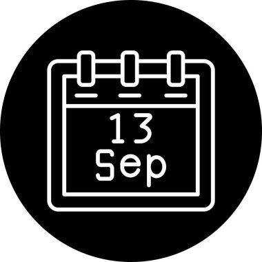 Eylül takvim simgesi. vektör illüstrasyonu