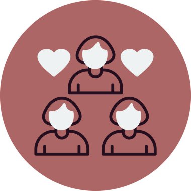 kadın topluluk web simgesi, basit vektör illüstrasyonu