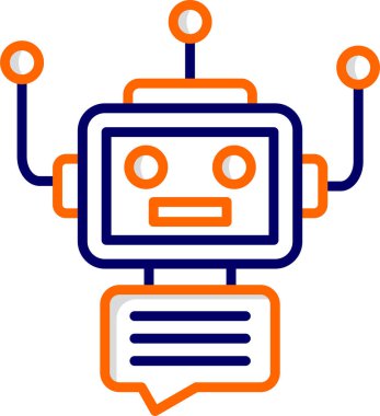 Chatbot, robot simgesi, vektör illüstrasyonu