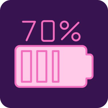 Pil Yüzdesi simgesi, vektör illüstrasyonu