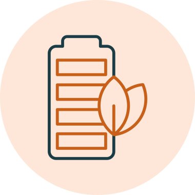 Özet basit Eko Batarya simgesi arkaplanda izole edildi