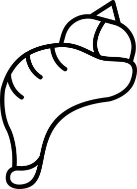 Kabuk düz simgesi, vektör illüstrasyonu