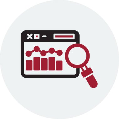 Bir vektör simgesinin soyut bir web arama temasını gösteren basit tasarımı.