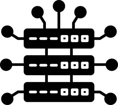 İnternet amaçları için büyük verileri temsil eden soyut düz tasarım simgesi.