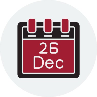 Aralık ayı için soyut bir tasarıma sahip Web arayüzü takvim simgesi.