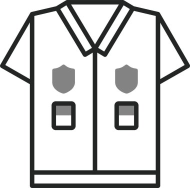 Polis üniforması. Web simgesi basit illüstrasyon