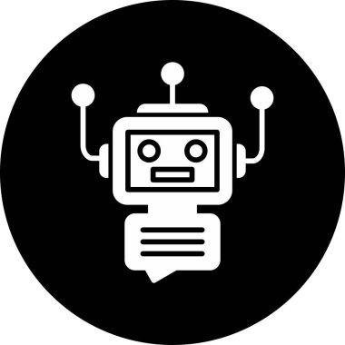 Chatbot, robot simgesi, vektör illüstrasyonu