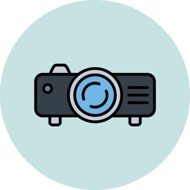 Projektör. Web simgesi basit illüstrasyon