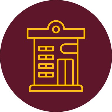 Şehir binası simgesi, vektör illüstrasyonu basit tasarım