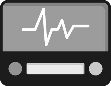 Elektrokardiyogram web simgesi, vektör tasarımı 