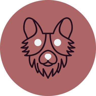 Corgi köpek simgesi vektör illüstrasyonu