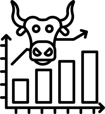Boğa grafiği Borsa simgesi, basit illüstrasyon 