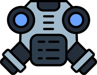 Gaz Maskesi ağ simgesi vektör çizimi