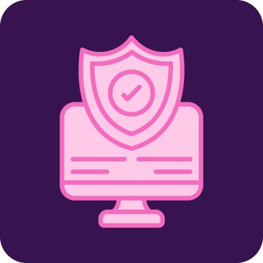 Basit güvenlik simgesi vektör illüstrasyonu