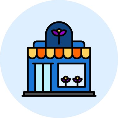 Çiçekçi simgesi basit bir illüstrasyon