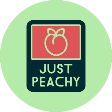 Sadece Peachy simgesi, vektör illüstrasyonu